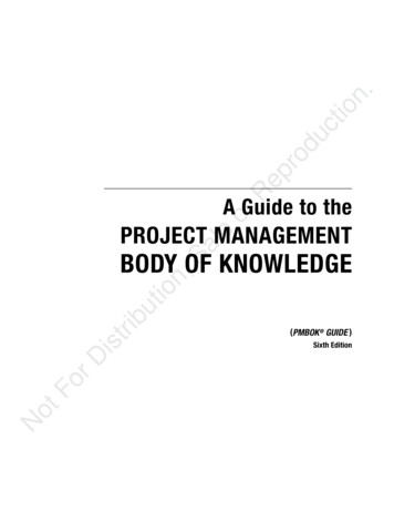 BODY OF KNOWLEDGE PROJECT MANAGEMENT Sale