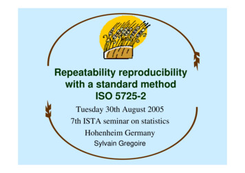 Repeatability Reproducibility With A Standard Method ISO .