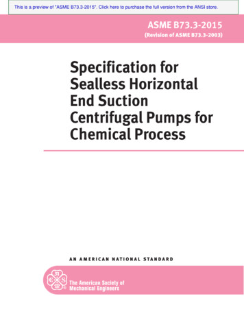 Specification For Sealless Horizontal End Suction .