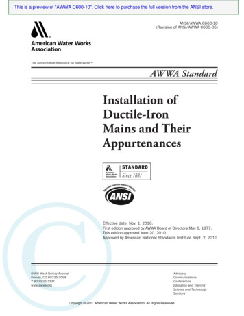 Installation Of Ductile-Iron Mains And Their Appurtenances