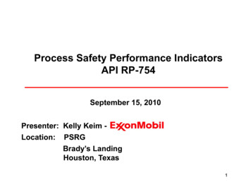 Process Safety Performance IndicatorsProcess Safety .