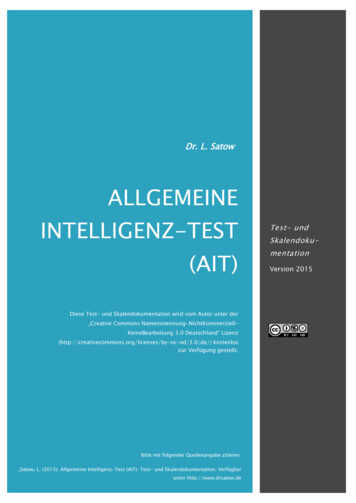 ALLGEMEINE INTELLIGENZ-TEST - Psychomeda