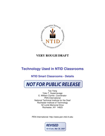 TECHNOLOGY USED IN NTID CLASSROOM