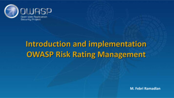 Introduction And Implementation OWASP Risk Rating Management
