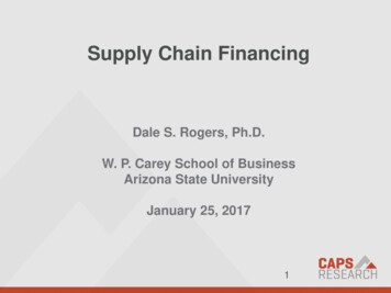 Supply Chain Financing - W. P. Carey School Of Business