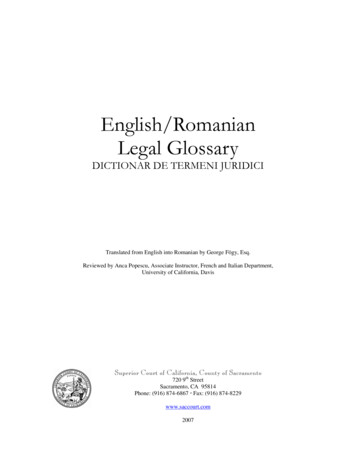 English/Romanian Legal Glossary - California