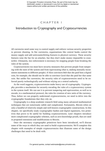 Introduction To Cryptography And Cryptocurrencies