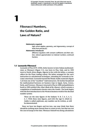 Fibonacci Numbers, The Golden Ratio, And Laws Of Nature?