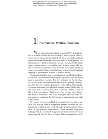 1 International Political Economy - Princeton University