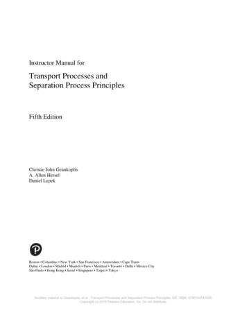 Transport Processes And Separation Process Principles