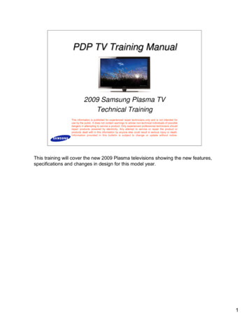 PDP TV Training Manual - Mark's Academy Of Science