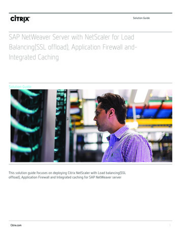 SAP NetWeaver Server With NetScaler For Load
