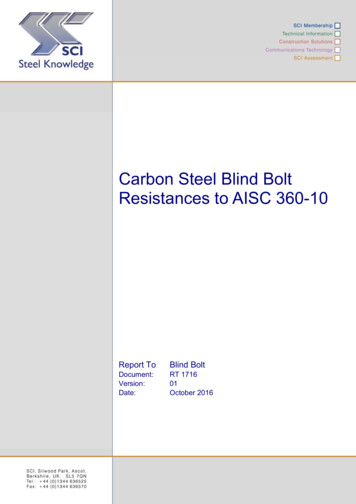 Carbon Steel Blind Bolt Resistances To AISC 360-10
