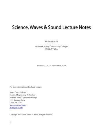 Science, Waves & Sound Lecture Notes - MVCC