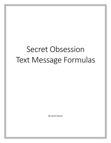 Secret Obsession Text Message Formulas