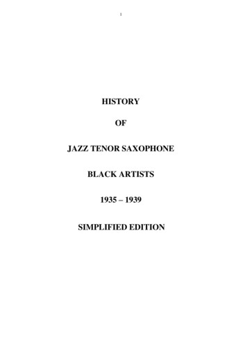 HISTORY OF JAZZ TENOR SAXOPHONE BLACK ARTISTS 1935 1939 .