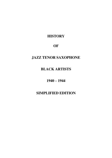 HISTORY OF JAZZ TENOR SAXOPHONE BLACK ARTISTS 1940 1944 .