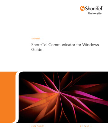 ShoreTel Communicator For Windows User Guide (ShoreTel 11)