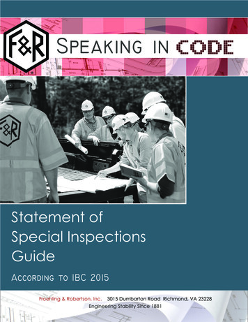 Statement Of Special Inspections Guide