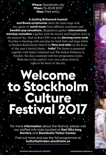 Welcome To Stockholm Culture Festival 2017