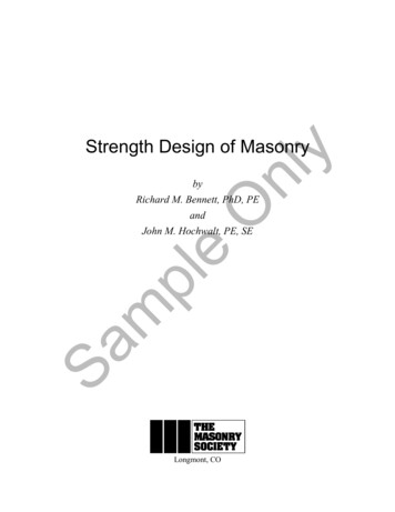 Strength Design Of Masonry