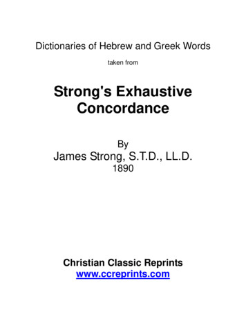 Strong's Exhaustive Concordance - Hope In Jesus