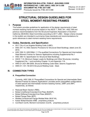 STRUCTURAL DESIGN GUIDELINES FOR STEEL MOMENT 