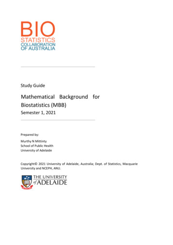 Mathematical Background For Biostatistics (MBB)
