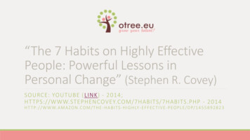 “The 7 Habits On Highly Effective People: Powerful Lessons .