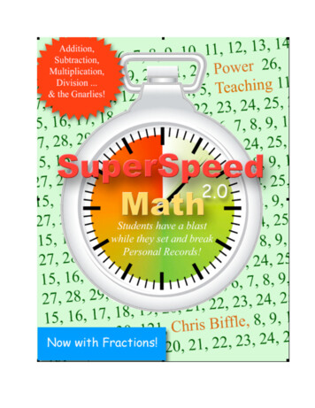 SuperSpeed Math, Copyright Chris Biffle 2007 2