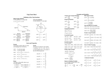 Trig Cheat Sheet Formulas And Identities