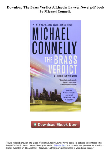  The Brass Verdict A Lincoln Lawyer Novel Pdf Book .