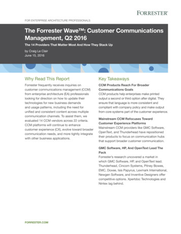 The Forrester Wave : Customer Communications 