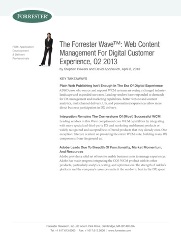 The Forrester Wave : Web Content - NDM Technologies