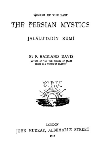 OF THE EAST THE PERSIAN MYSTICS - Books, Sacred .