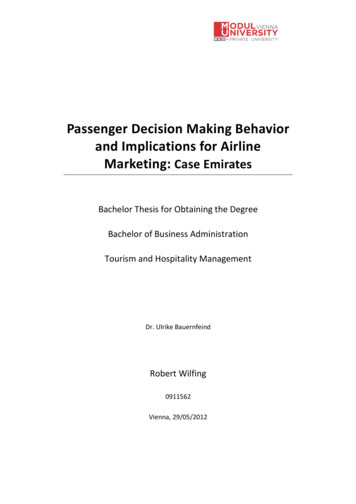 Passenger Decision Making Behavior And Implications For .