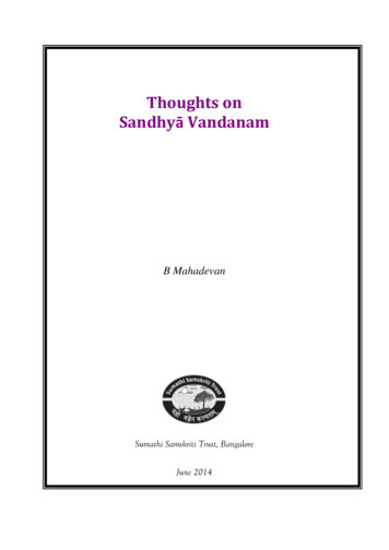 Thoughts On Sandhyā Vandanam - IIMB