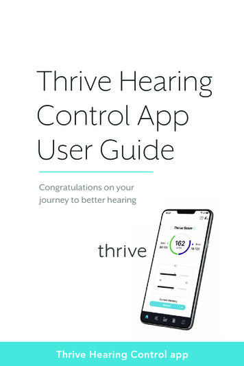 Thrive Hearing Control App User Guide - StarkeyPro