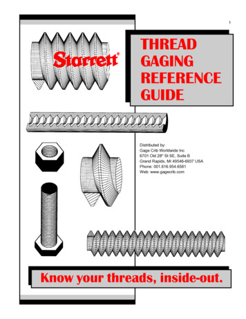 THREAD GAGING REFERENCE GUIDE