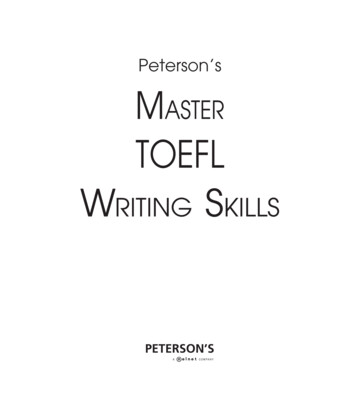 Peterson’s MASTER TOEFL WRITING SKILLS