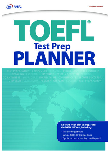 The TOEFL IBT Test Prep Planner