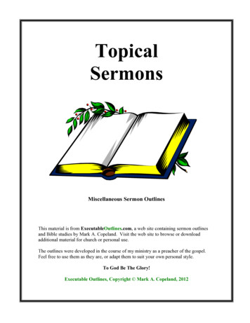 Topical Sermons - Free Sermon Outlines And Bible Studies!