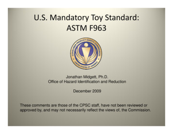 U.S. Mandatory Toy Standard: ASTM F963