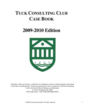 TUCK CONSULTING CLUB CASE BOOK - WordPress 