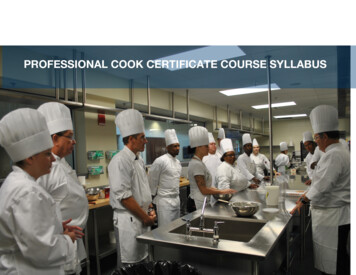 PROFESSIONAL COOK CERTIFICATE COURSE SYLLABUS