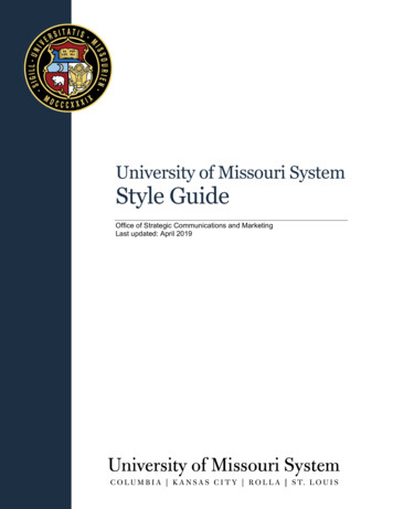 University Of Missouri System Style Guide