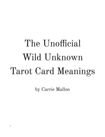 The Unoﬃcial Wild Unknown Tarot Card Meanings