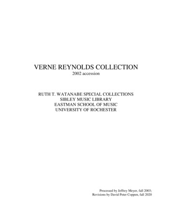Verne Reynolds Collection - University Of Rochester