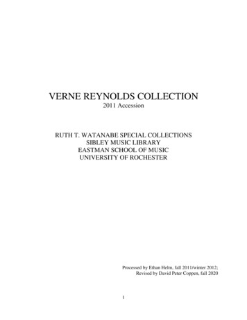 Verne Reynolds Collection (2011) - University Of Rochester