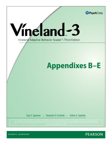 Vineland-3 Manual Appendices B - E - Pearson Assessments